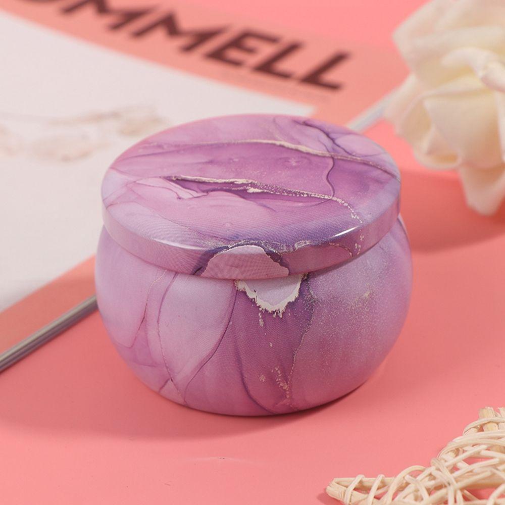 Marble Texture Festive Party Household Storage Box Tin Plate Canister Aromatherapy Jar Tea Cans