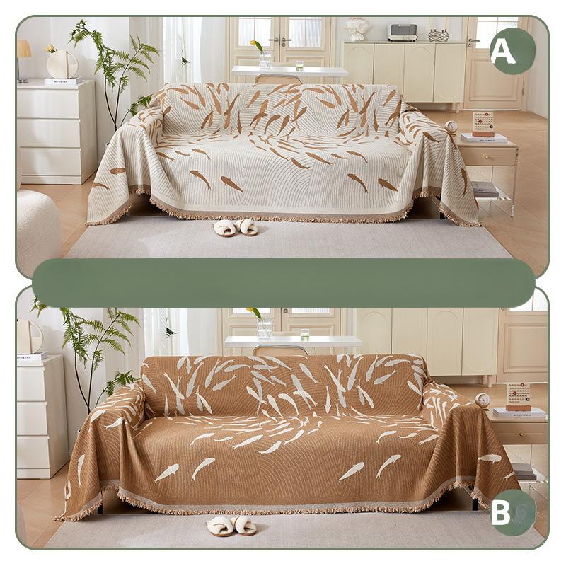 New Double-sided Chenille Sofa Towel Simple Anti-cat Scratch Sofa Cover Single and Double Sofa Blanket Anti-slip Double-sided Usable Sofa Cover