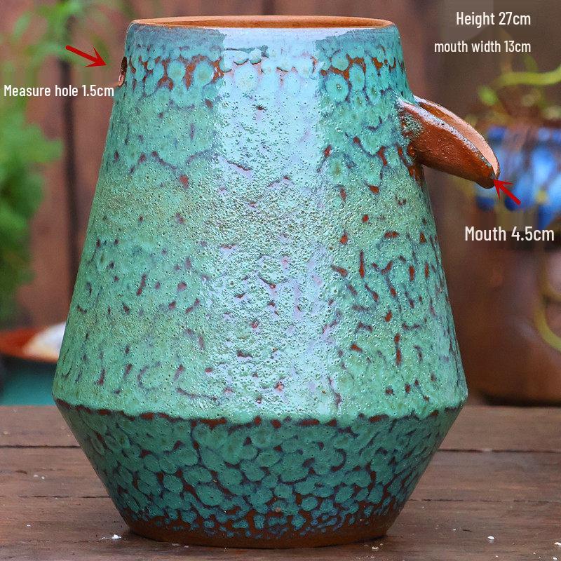 Retro Handmade Ceramic Waterfall Pot: Ancient Fish Farming Water Feature for Courtyard Landscapes