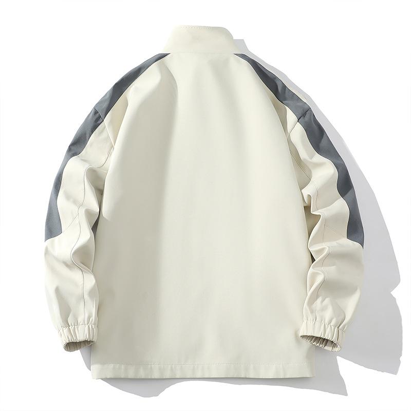 Men's Spring and Autumn Models Plus Size Thin Section Zip Section Stand-up Collar Jacket + Wide-leg Trousers Sports Two-piece Set