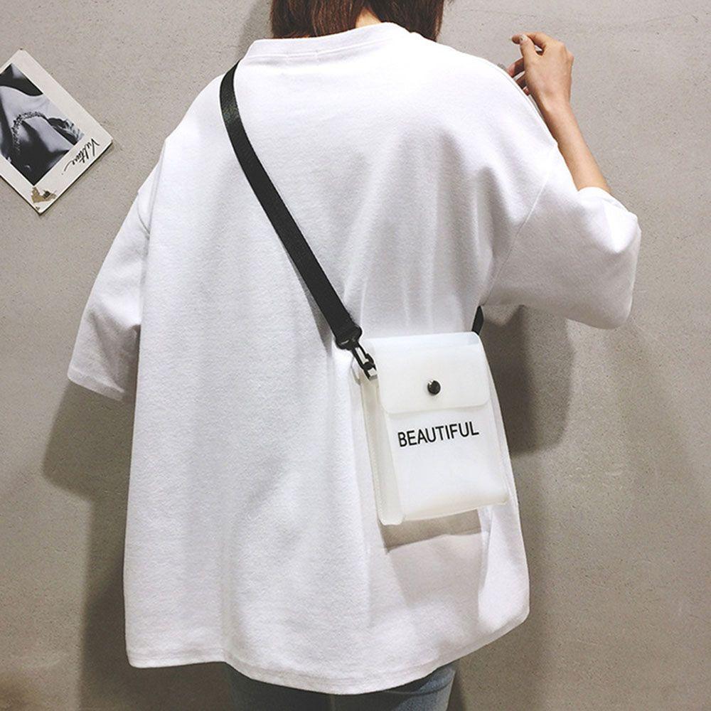 Flap Bag Ladies Summer Phone Pocket Single Shoulder Bag Transparent Messenger Bag Crossbody Bag