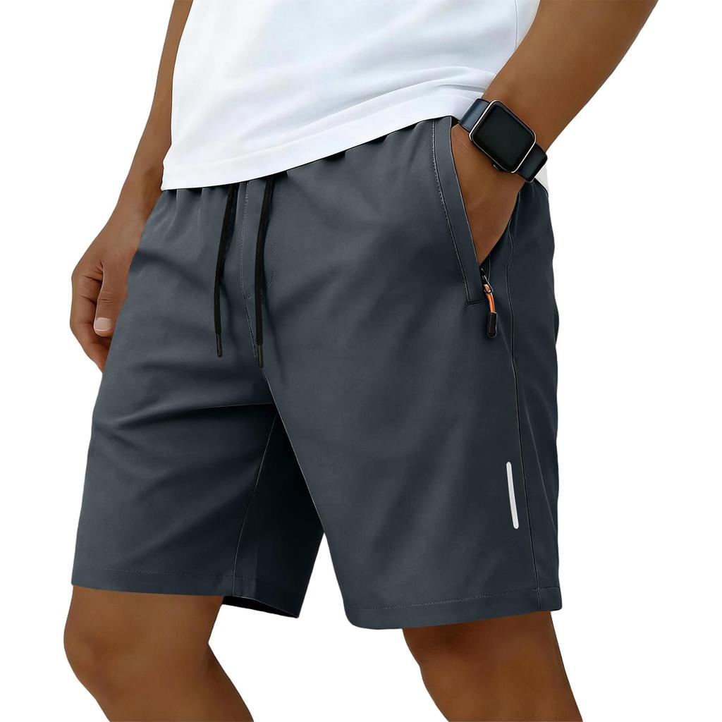 Athletic Shorts For Men Casual Activewear Elastic Waist Stretch Performance Workout Running Shorts With Zip Pockets