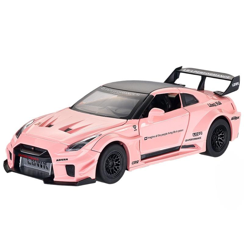 

Масштаб 1/32 Симуляция Nissan GTR CSR2 Миниатюрная модель автомобиля Металлические литые под давлением и игрушечные транспортные средства Сплав Украшение Образовательная игрушка Детские игрушки для мальчиков Подарок розовый