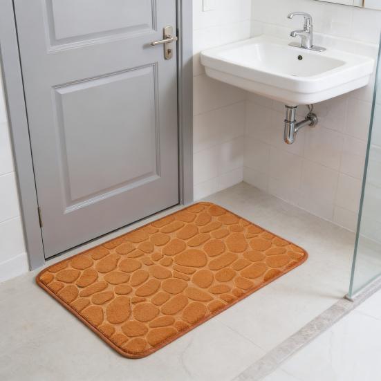 Memory Foam Bathroom Mat Backing Super Memory Foam Bath Soft Absorbent Non-Slip PVC Rug with 3D