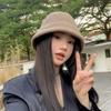 Korean Version of Warm Bucket Hat Showing Face Small Basin Hat Autumn and Winter Fisherman Hat Versatile Hat with High Appearance and Daily Travel Hat