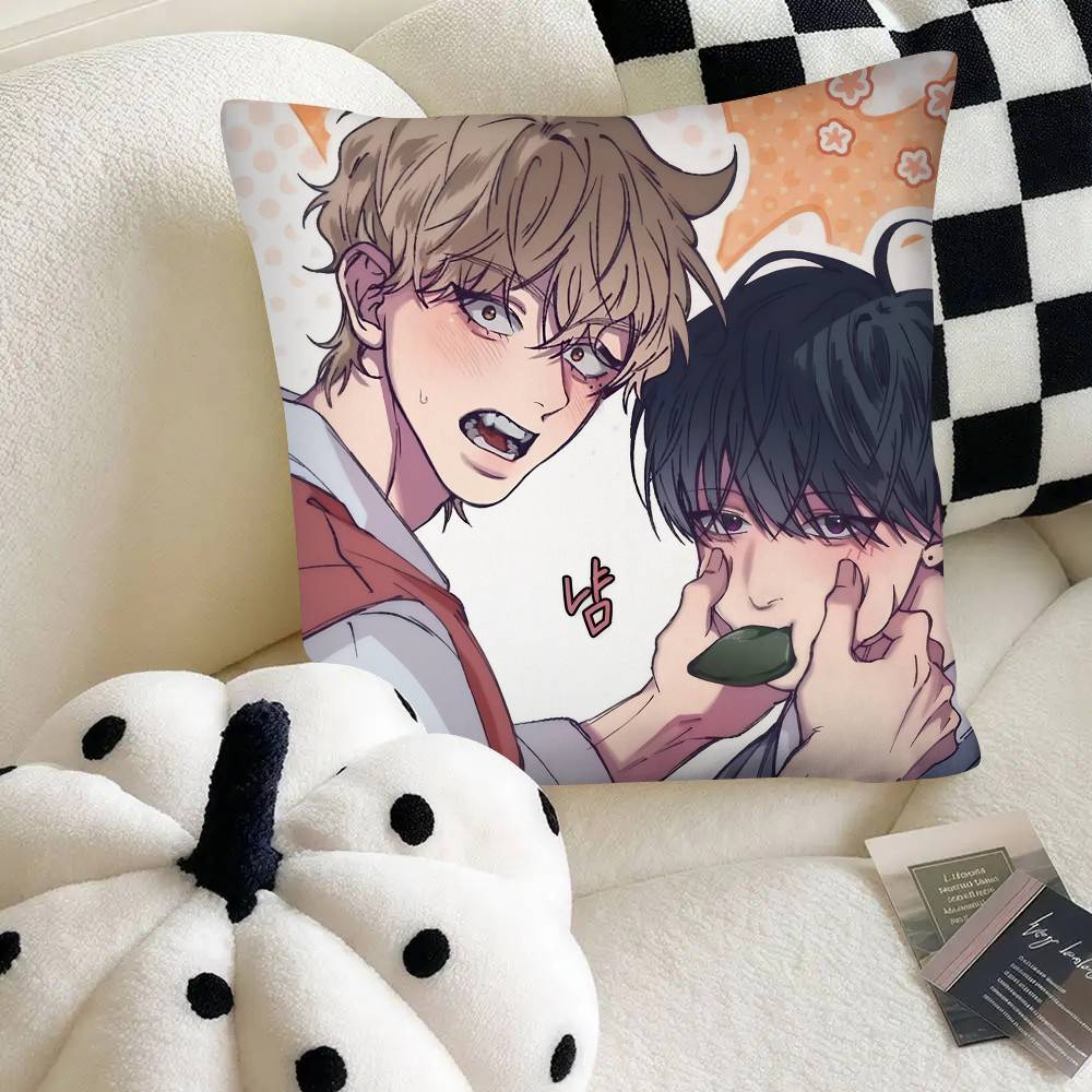 Korean Comic Reluctant Encounters BL Pillow Case Square Pillow Bedroom Sofa Leisure Comfort Cushion Car Home Decoration