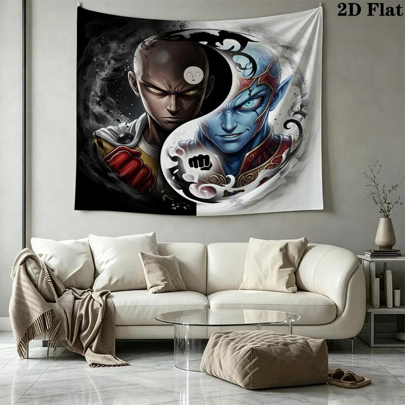 Onepunch Man Wall Tapestry Aesthetic Wall Hanging Printed Fabric Blanket Decorative Tapestries For Bedroom Living Room Home Decor