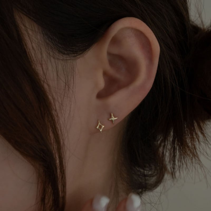 youngglow 14k punching star piercing