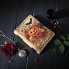 `Handmade Halloween Pumpkin Leather Journal | Floral Witchy Grimoire Notebook | Vintage Notebook with Lock Closure