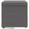 Stool Gray 41 X 41 X 40 Cm Faux Leather and Engineered Wood