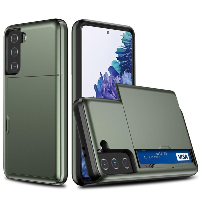 Suitable S24FE Phone Case S21 Two-in-one Slide Card Wallet Note20 Drop Resistance Protective Cover S23