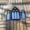 Vintage Styles Gothic Wood Framed Arched Cathedral Window Wall Mirror 3Pieces Set Wall Decors for Classical Interior