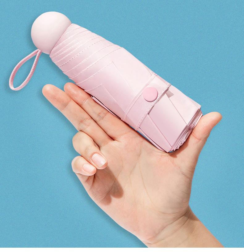 Rainbow Color Umbrella with Box 8-Ribs Mini Capsule Umbrellas for Men Woman Sunshade Anti-UV Pocket Umbrella Paraguas for Travel