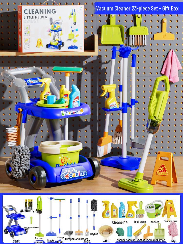Children's Cleaning Trolley Play Set for Ages 3-6