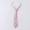 Pink Checkered Pre-Tied Neck Tie Japanese JK Girl Student Uniform Necktie Bowtie