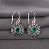 Green Emerald Gemstone Earring Jewelry, Handmade Gorgeous Silver Earring, 925 Sterling Silver Jewelry For Wedding Gift