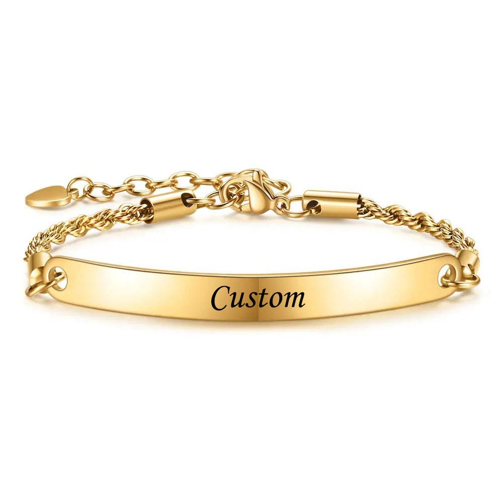 VQYSKO Personalized Gift Name Identity Bracelet Braided Bracelet for Men Women Always Believe Yourself Graduation Custom Gift