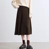 Betu Women's Winter Knitted Pleated Midi Skirt 2410T77