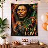 Bob Marley Aesthetic Tapestry Psychedelic Art Ideal for Dorm Wall Balcony Living Room Indoor Hand Painted Style Gift for New Home