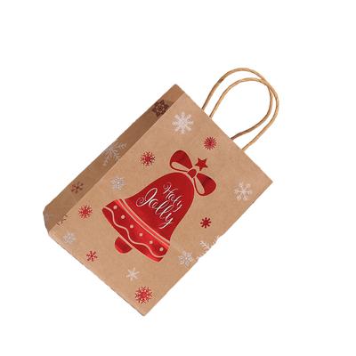 Christmas Brown Paper Bags Widely Used Large Capacity Portable Gift Bags With Handles