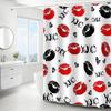 1pc Lip Kiss Print Shower Curtain, Polyester Fabric, Machine Washable, Suitable for Bathroom Decoration