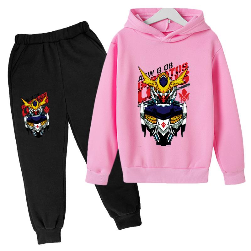 2025 Gundam Casual Kids Clothes 2 Piece Hoodies Set Clothing Cool Girls Clothing Boys Tracksuit Children Baby Clothes