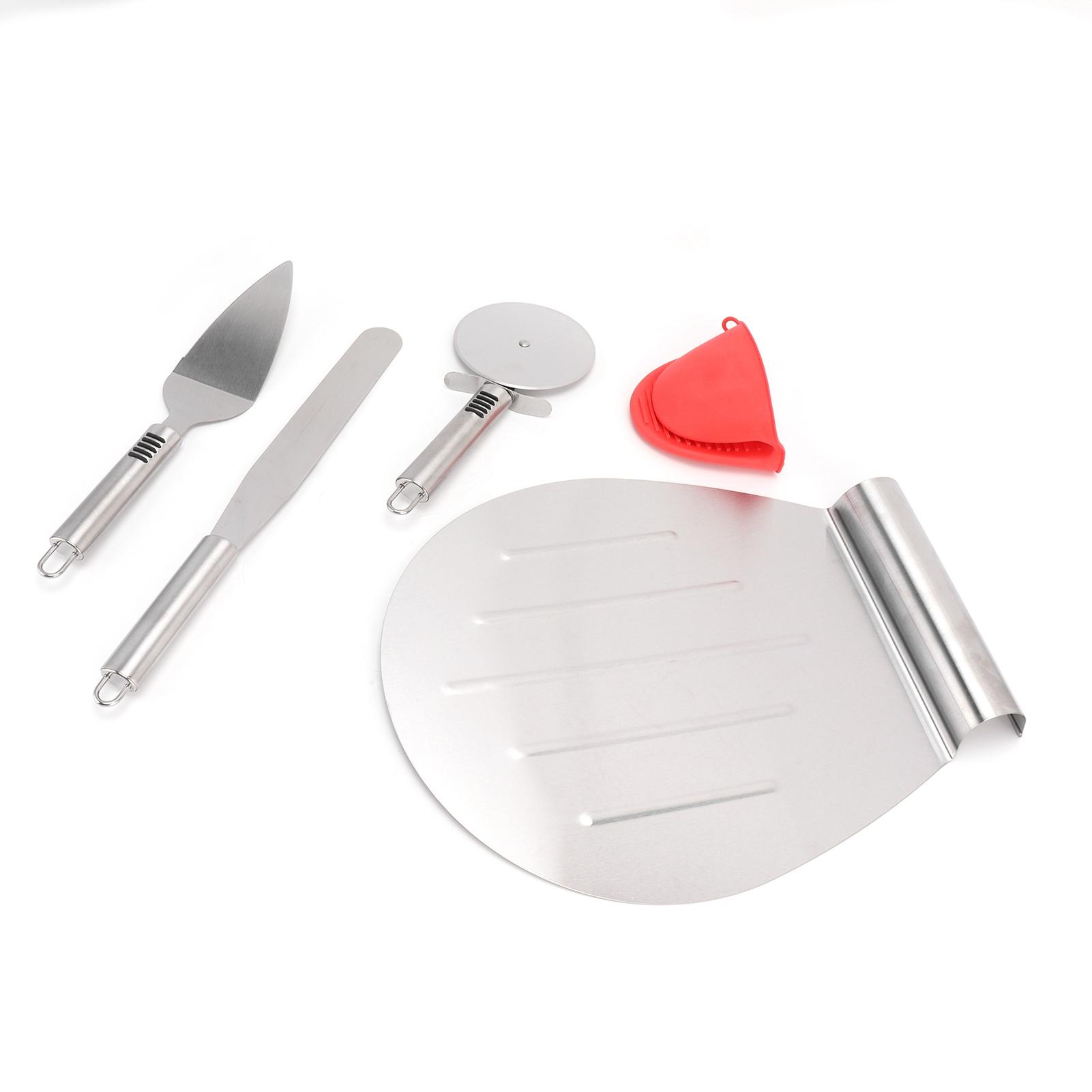 Konnwei Cream Pizza Spatula 5Pcs Stainless Steel Blade Polishing Process Pizza Shovel Pizza Cuttingtool