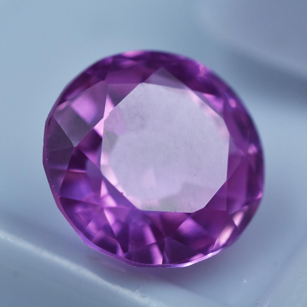 Natural Pink Sapphire Loose Gemstone Round Cut 6.15 ct September Birthstone for Gem Collections