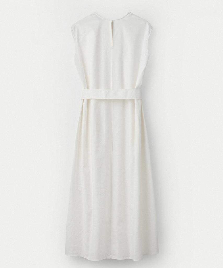 Umamung Back Pleats Linen Dress_Off White