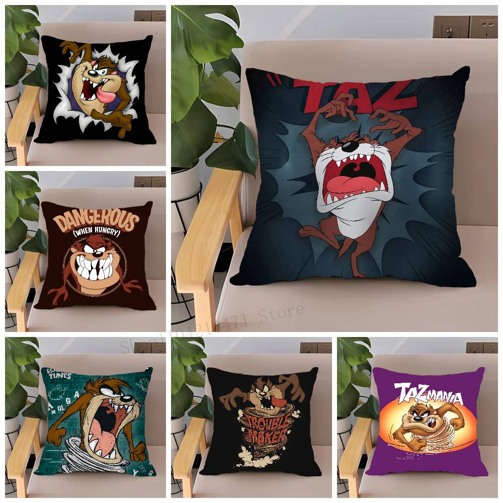 T-Tasmanian Devil Pillow Case Home Decor Throw For Sofa Bed Car Room Decor Gift Idea