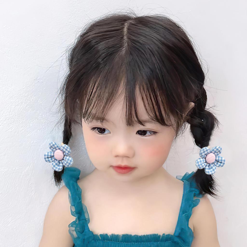 10 ks/sada Dívčí roztomilé gumičky do vlasů Dětské gumičky do vlasů s květinami Elastické gumičky Držáky na culíky Copánky Gumičky do vlasů Vlasové doplňky