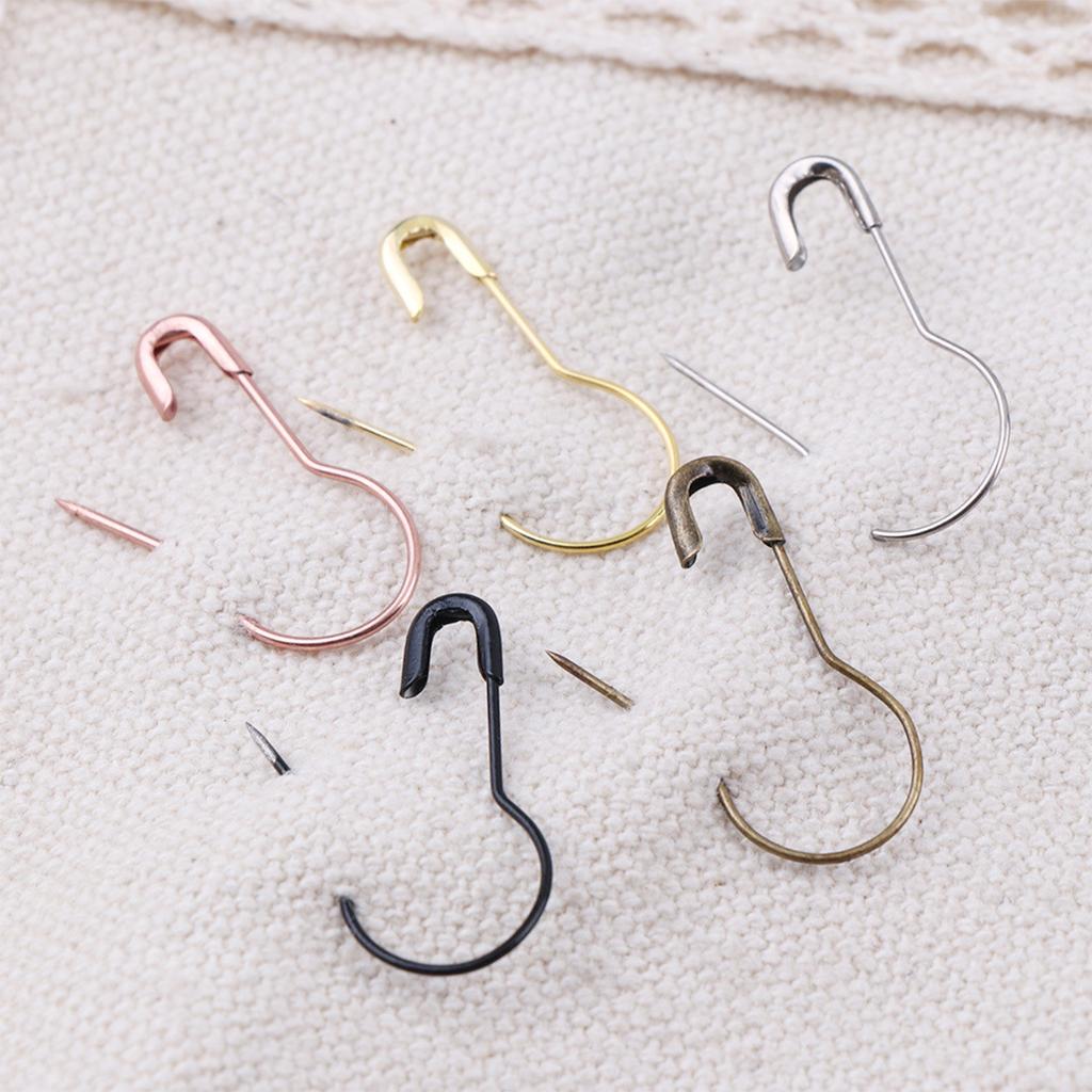 100Pcs/set Solid Color Gourd Shape Safety Pins DIY Metal Clips Pins Knitting Cross Stitch Marker Tag Pins Clips For Clothes Kits