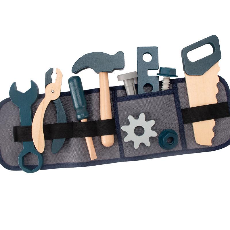 Kids' Wooden Role-Play Waist Pack: Repairman, Barber, Firefighter Educational Toy