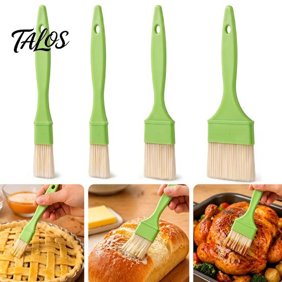Pastry Brush for Baking 4Pcs Set with Soft Heat Resistant Bristles Cooking Grilling Kitchen Tool And BBQ Sauce Application, Professional Basting