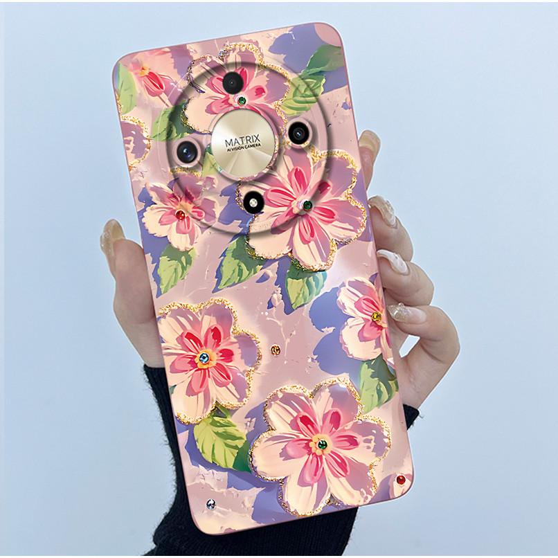 For Honor Magic5 Lite 5G Case Simplicity flower Silicone Soft Back Cases For Magic6 Lite 5G Cover Magic 5Lite 6Lite Bumper Shell