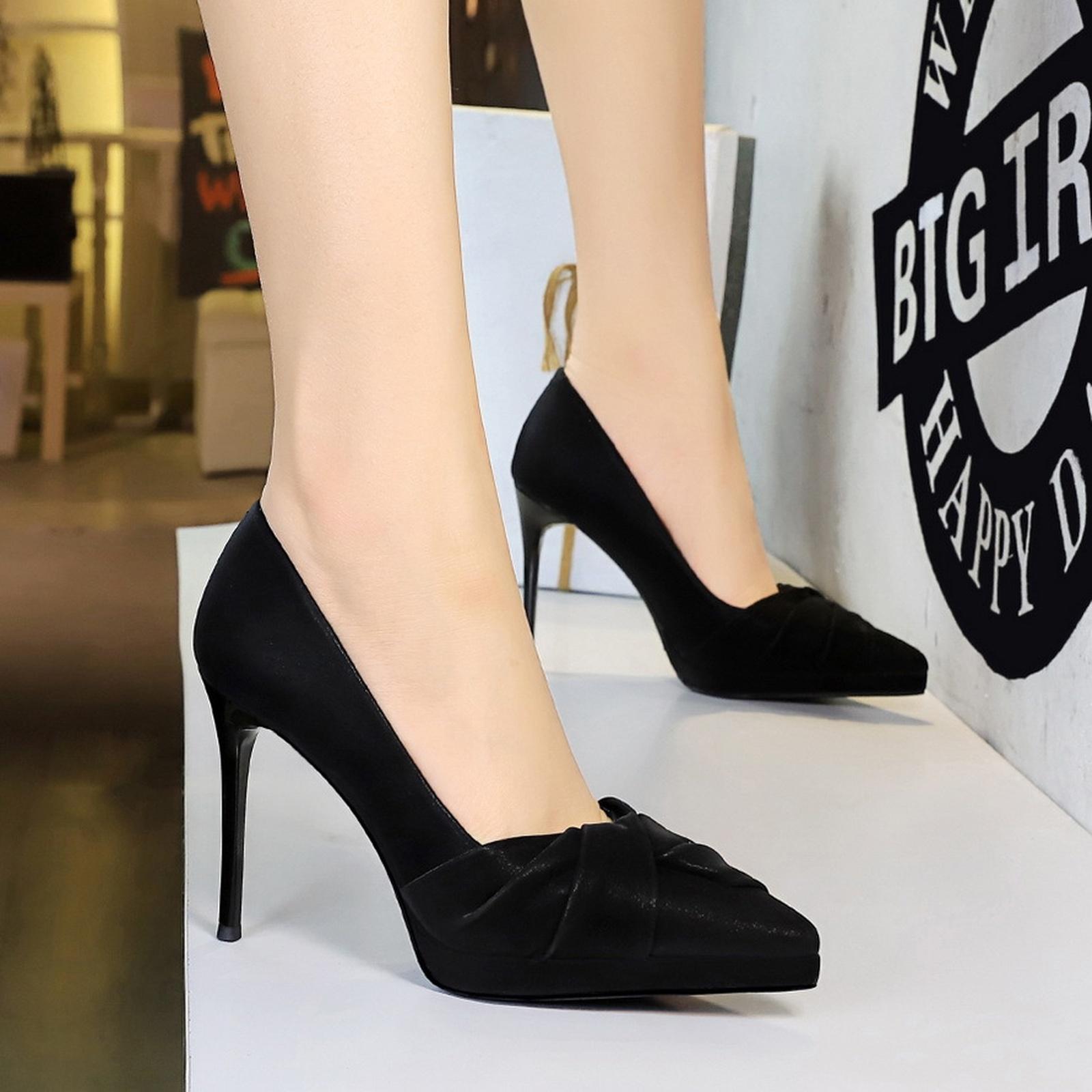 

Women s Bow Stiletto Pointed Toe Party Pumps 36 чорний