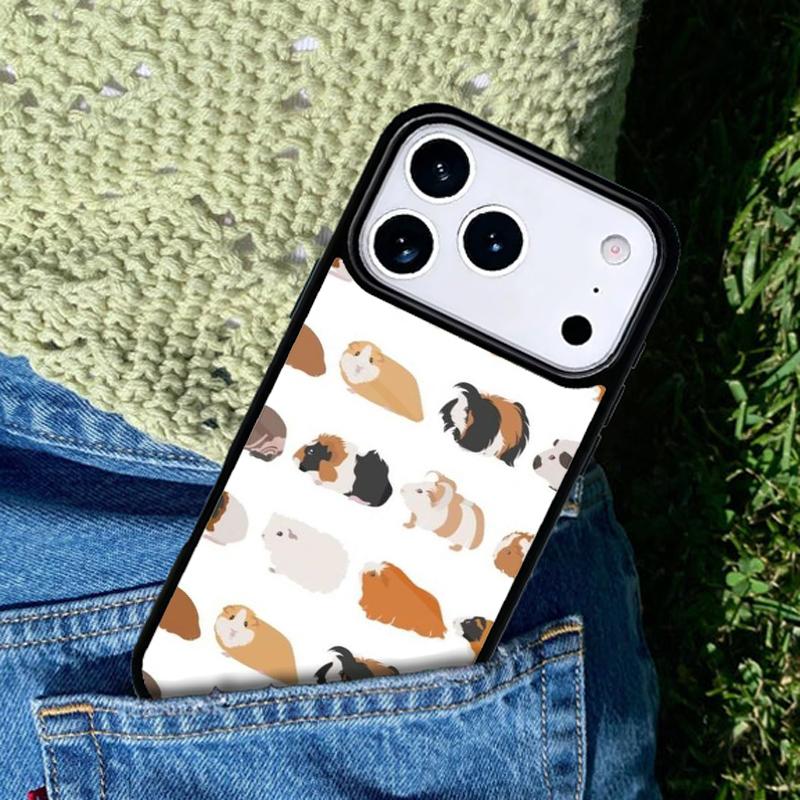 Cute Cartoon Guinea Pig Phone Case Cover for IPhone 11 12 13 14 15 16e 17 Pro Max Coque for IPhone 17 Air