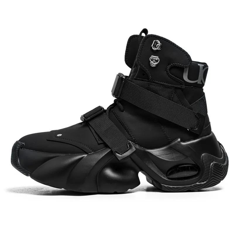 

Модные мужские мотоциклетные ботинки осень-зима модные универсальные кожаные модные мужские туфли новые высокие классические простые повседневные ботинки 44 чёрный