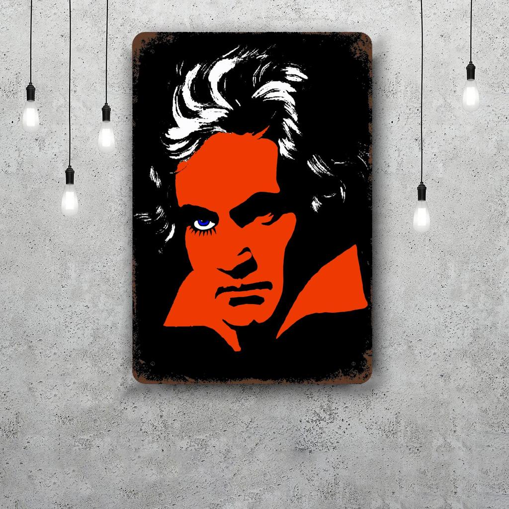 Segni Metallica Ludwig van Beethoven Decorazione Murale Segni di Latta Vintage Poster Metallica del Capitano Decorazione per Bar Pub Club Decorazione Murale