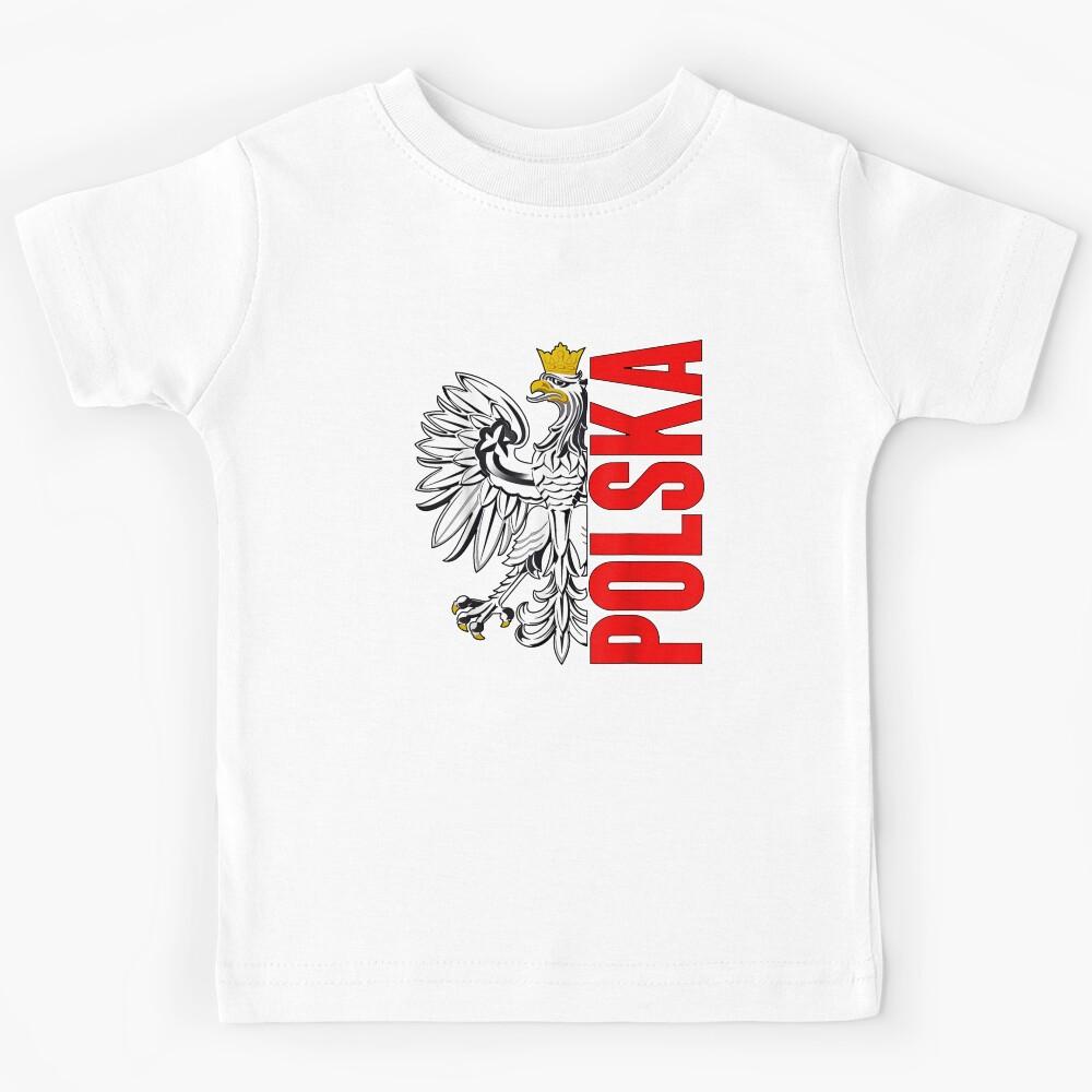 Poland Flag Football Jersey Polska Futbol Kids T-Shirt 170