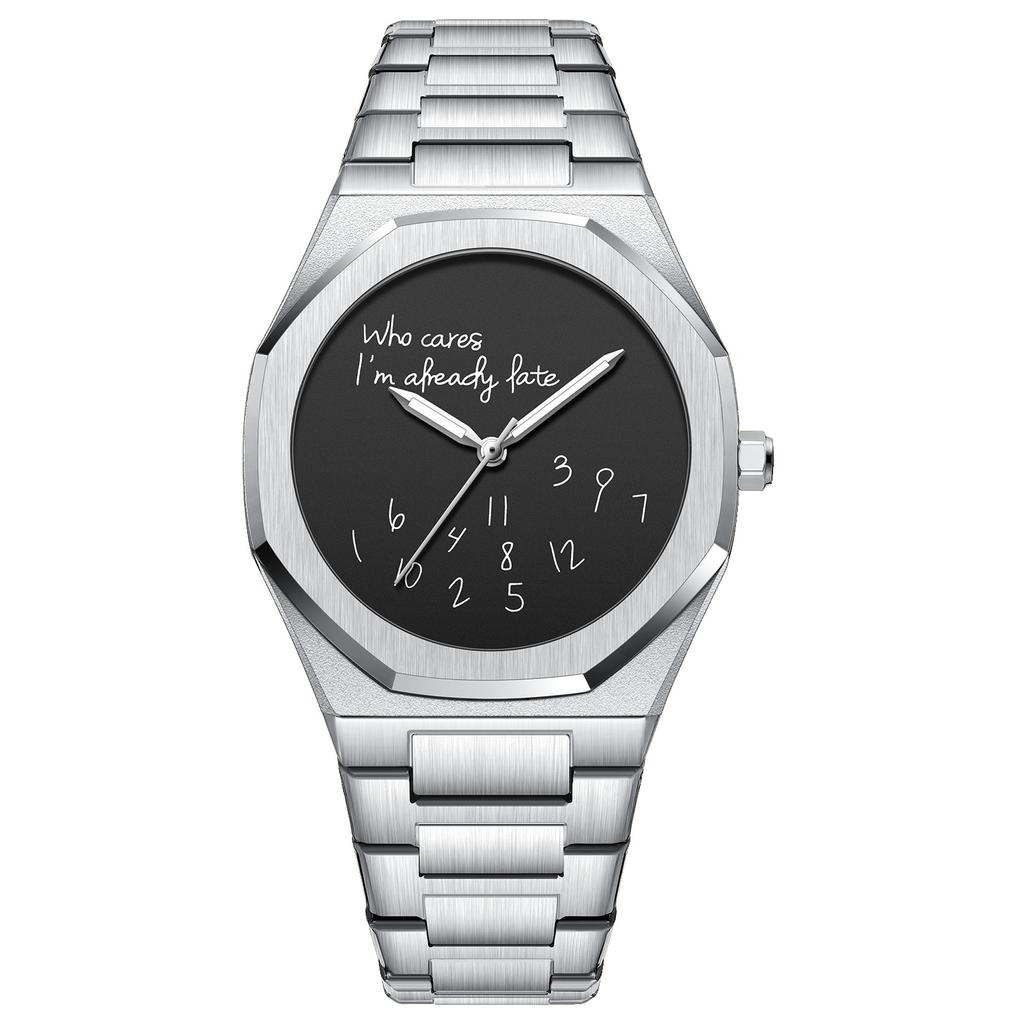 Streng ausgewählt Mode Personalisierte Digitale Leuchtende Herrenuhr Einfacher Trend Achteckiges Stahlarmband Abgestufte Uhr
