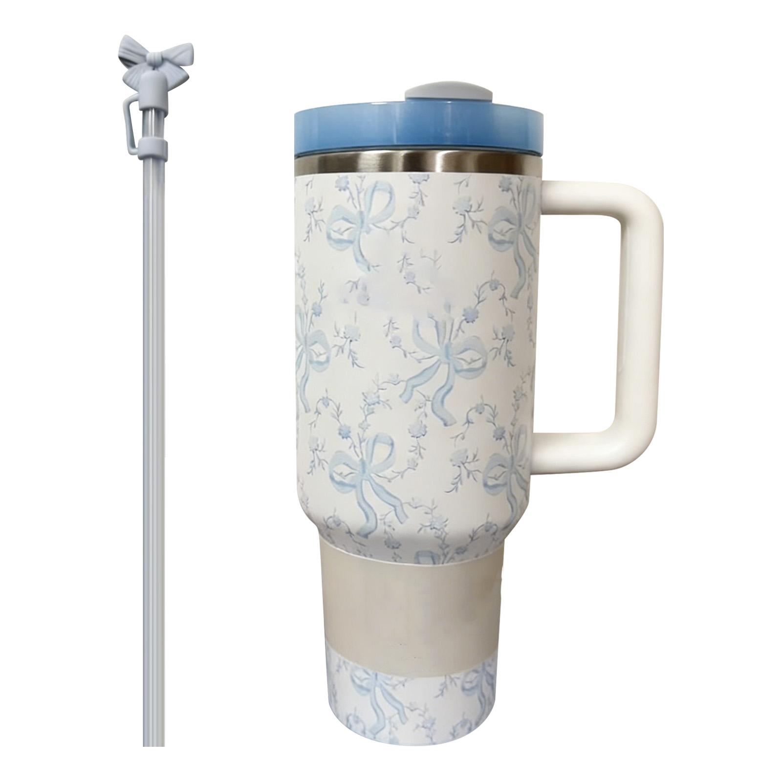 

New Stainless Steel Double Layer Cup 40oz Car Cup Ice Beer Cup With Handle 40oz Outdoor Drinking Drinking Cup One Size