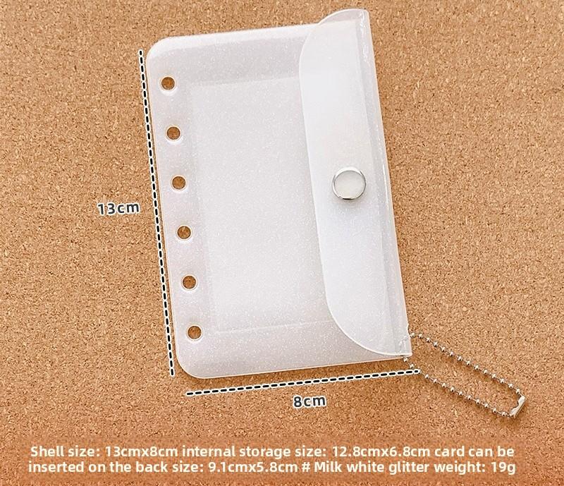 A7 Loose Leaf Card Holder Case PVC Transparent Glitter Storage Bag Note Book Inner Bag Card Cover Sleece INS Original
