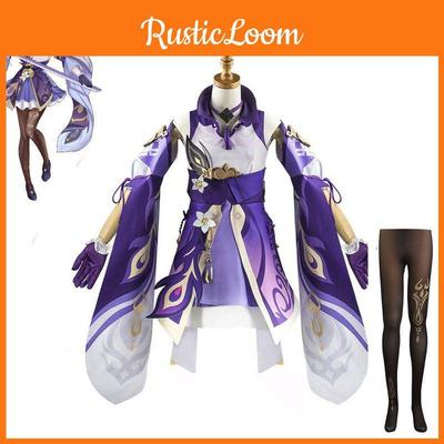 Exquisite Genshin Impact Keqing Cosplay Clothing Set With Detailed Accessories Included