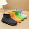 Foam Rain Shoes Men's Adult Fashion Short Rain Boots Non-slip Water Shoes Velvet Cotton Kitchen Short Rubber Shoes Fashion Women