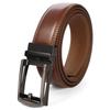 [BIGHAS] Men's Belt, Infinitely Adjustable, Auto-Lock, Genuine Leather, No Holes, Large Size, Long, 35mm Width, Leather, Cowhide, One-Touch Slide,