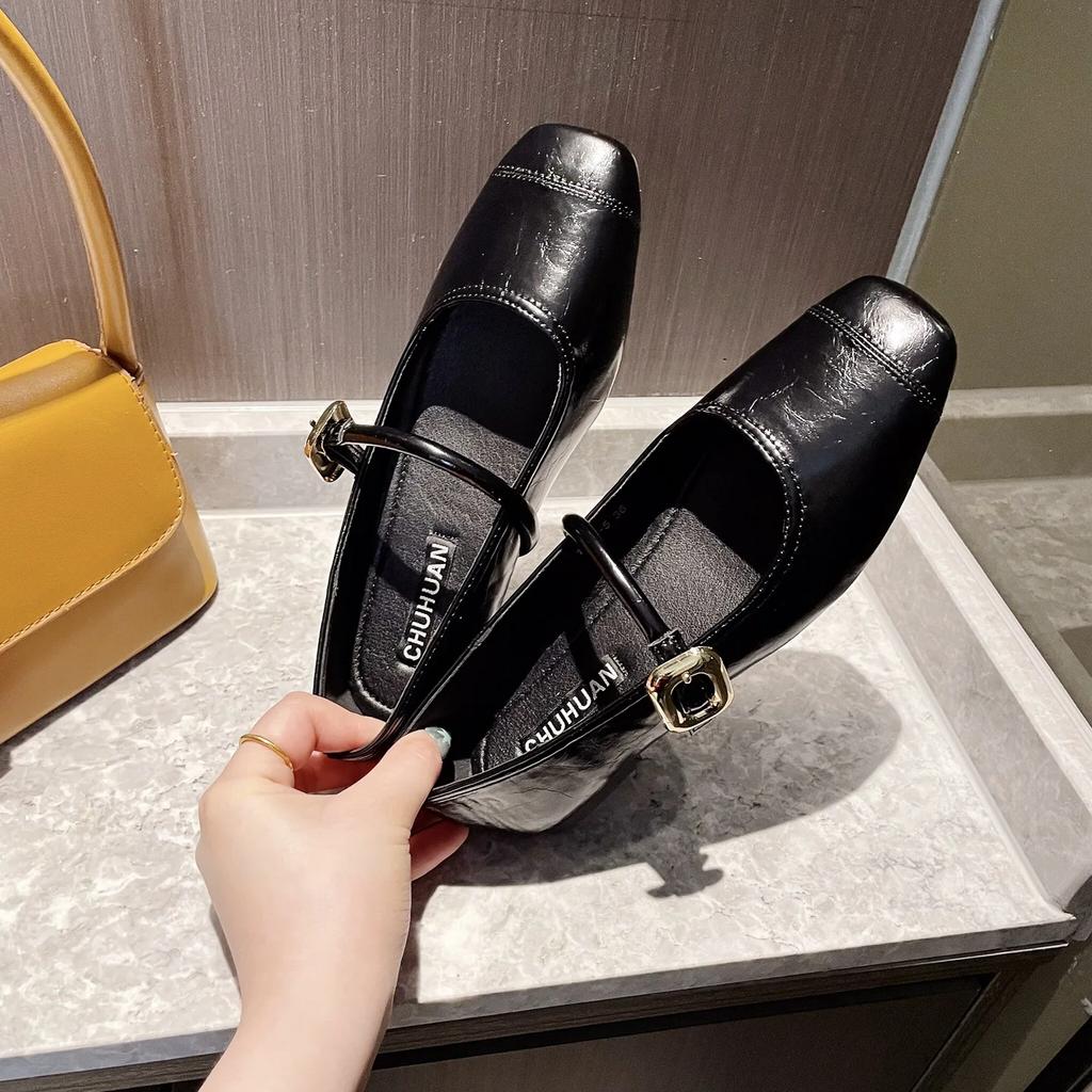 Fashion Flat Shoes Women's Spring Autumn Mary Jane New 2025 Red Plus Size Women's Shoes 41-43 Luxury Ladies Shoes Zapatillas