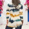 Women Plus Size Round Neck Long Sleeve Tie Dye Striped Printed Pullover Sweatshirt