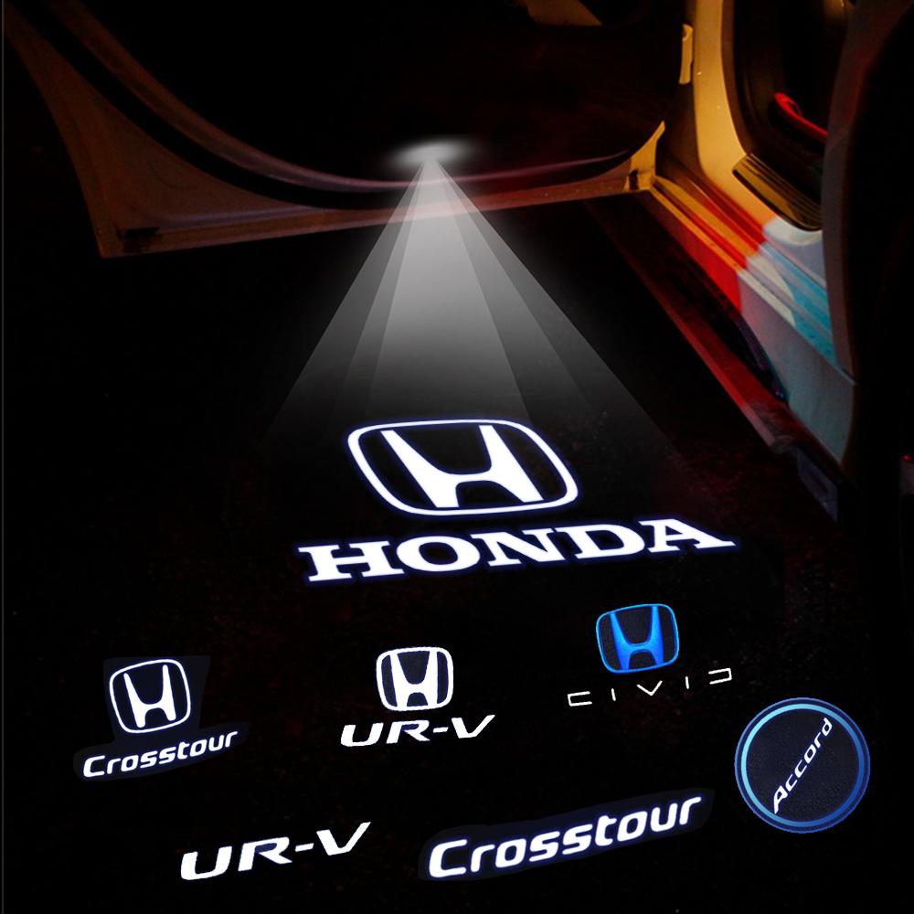 For Honda Acc02pcs/set For Honda Accord Odyssey Elysion CR-Z Spirior Auto Accessories Car Door Welcome Light Led HD Projector Lamp