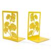 2Pcs Metal Book Ends for Desk and Shelf Hollow Ginkgo Leaf Bookends Heavy Duty Bookends Book Support 9x12x17cm